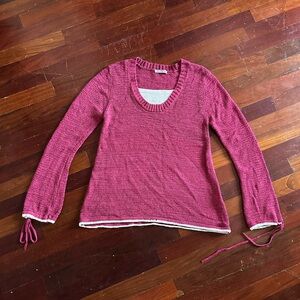 Elegant Scoop Neck Pink Sweater